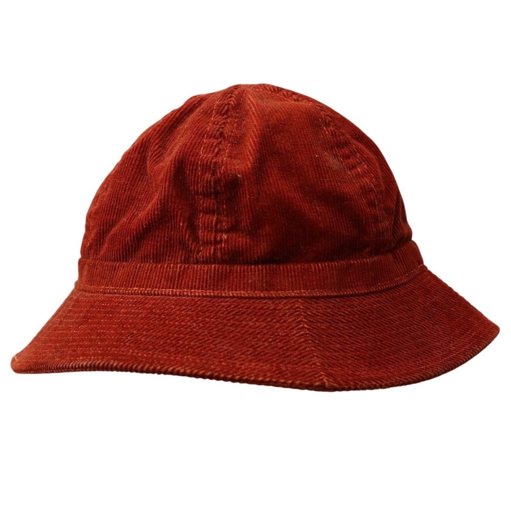 Vintage 60s Corduroy Bucket Hat Men S/M Burnt Orange Wide Wale Casual Streetwear